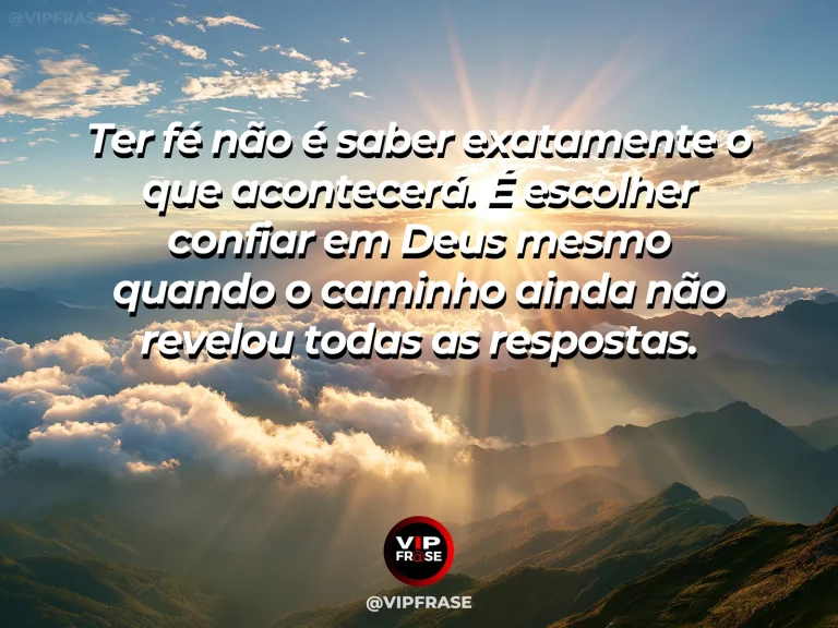 Mensagem sobre fé em Deus com trilha acima das nuvens ao amanhecer.
