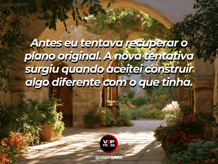 Mensagem sobre recomeço e transformar planos antigos em uma criação diferente, com ateliê de cerâmica com peças antigas e vaso novo decorado com flores.