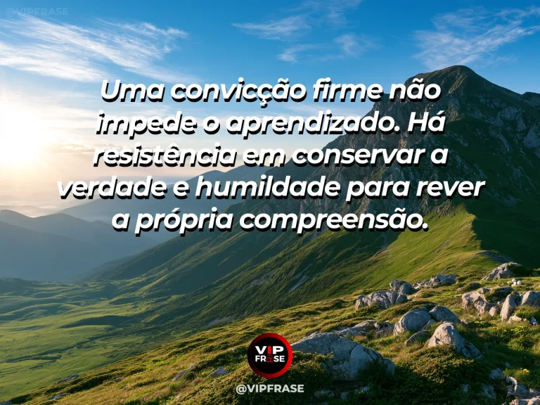 Frase de força sobre convicções que não se tornam prisão, com dois carvalhos robustos com copas diferentes em planalto iluminado.