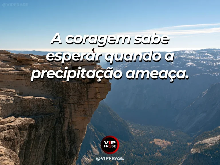 Arte com frase de coragem sobre a coragem de esperar, em cenário de standing serene by an alpine lake at sunrise.