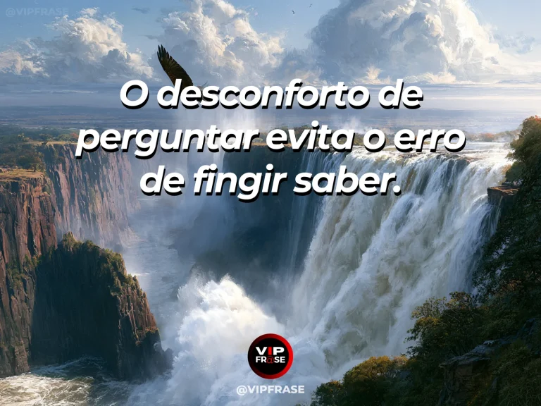 Mensagem de coragem sobre perguntar com humildade em vez de fingir saber, com biblioteca elegante com livro aberto e luz que entra pela janela.
