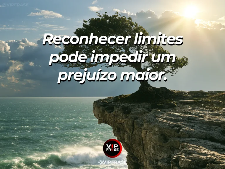 Mensagem de coragem sobre admitir limites para evitar danos, com íbex observa um abismo e permanece em terreno amplo.