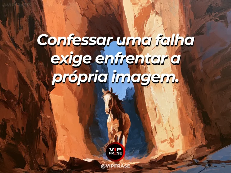 Frase sobre coragem e confessar uma falha, com cena de a white horse beside a crystal clear alpine lake and its reflection.