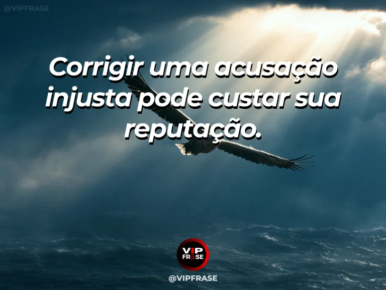 Mensagem de coragem sobre reparar uma acusação injusta mesmo sob risco, com águia de asas abertas protege um ninho numa encosta.