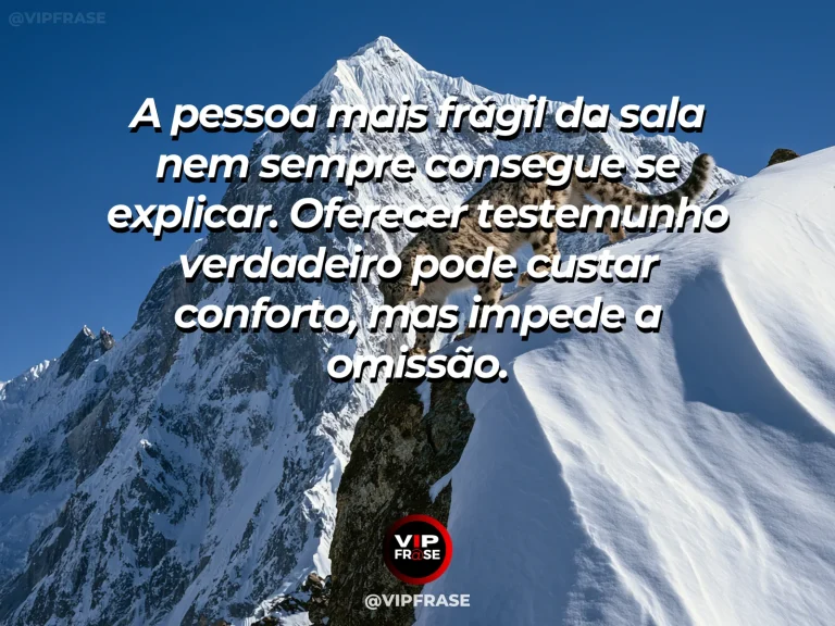 Mensagem sobre coragem para testemunhar pelos vulneráveis, com barco ancorado junto a porto iluminado ao amanhecer.
