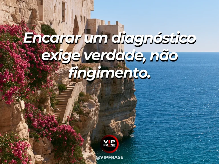 Mensagem de coragem sobre encarar um diagnóstico sem negar a realidade, com trilha iluminada conduz a um abrigo sereno nas montanhas.