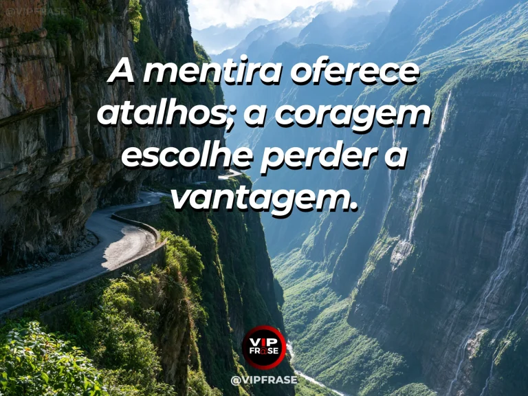Mensagem de coragem para não mentir, com trilha segura que contorna um abismo.