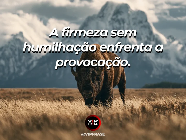 Arte com frase de coragem sobre firmeza diante da provocação, em cenário de elephant standing under storm clouds on golden grassland.