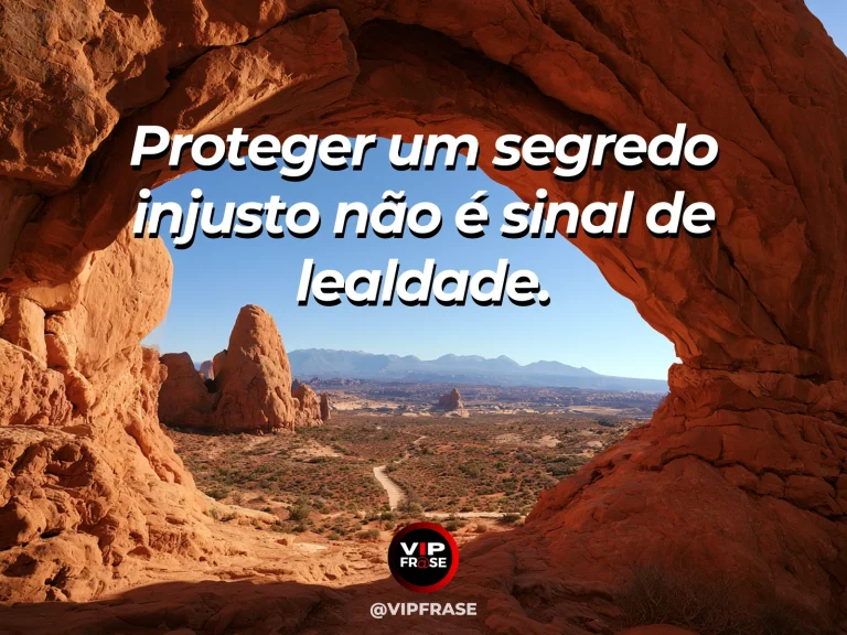Arte com frase de coragem sobre lealdade diante da injustiça, em cenário de with an open gate revealing daylight beyond dark canyon walls.