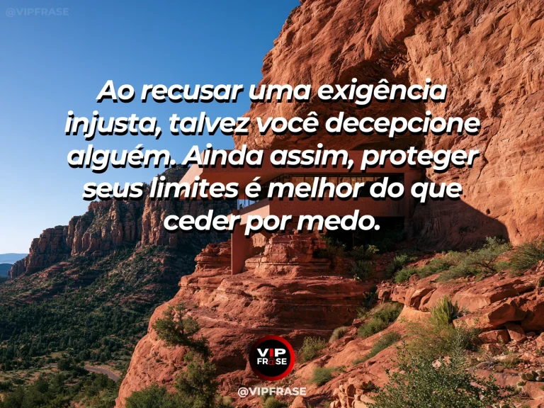 Mensagem de coragem para impor limites, com muro de pedra protegendo jardim costeiro.