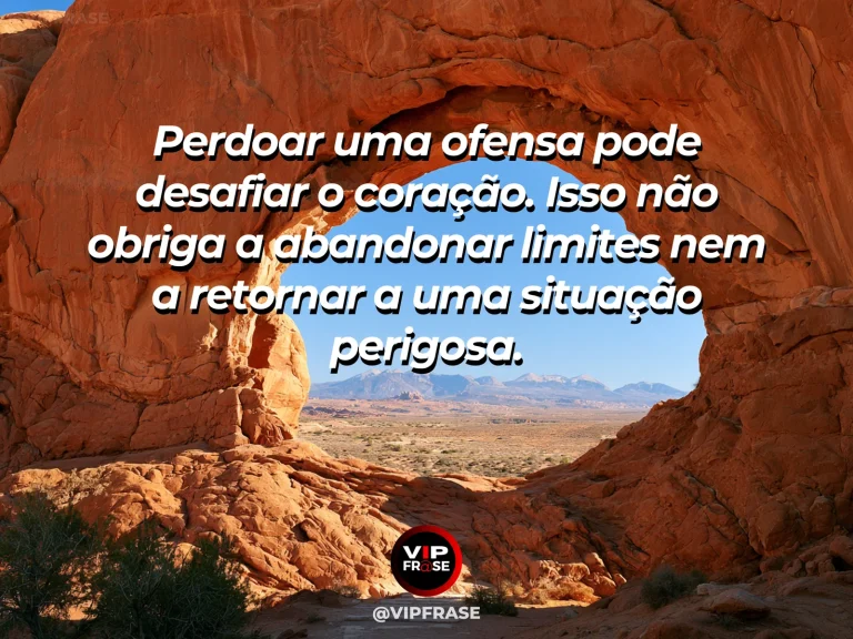 Mensagem de coragem para perdoar com limites, com rio e cerca em jardim florido.
