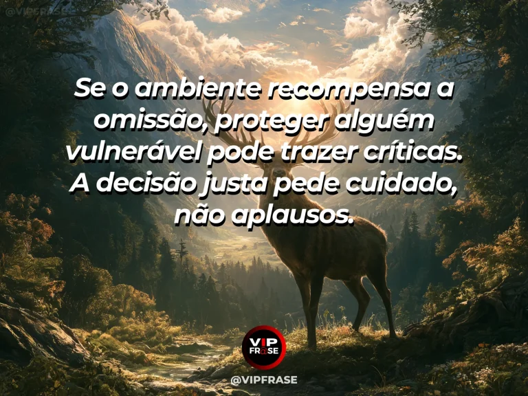 Mensagem de coragem sobre defender os vulneráveis mesmo sob críticas, com um observatório entre montanhas sob céu estrelado.