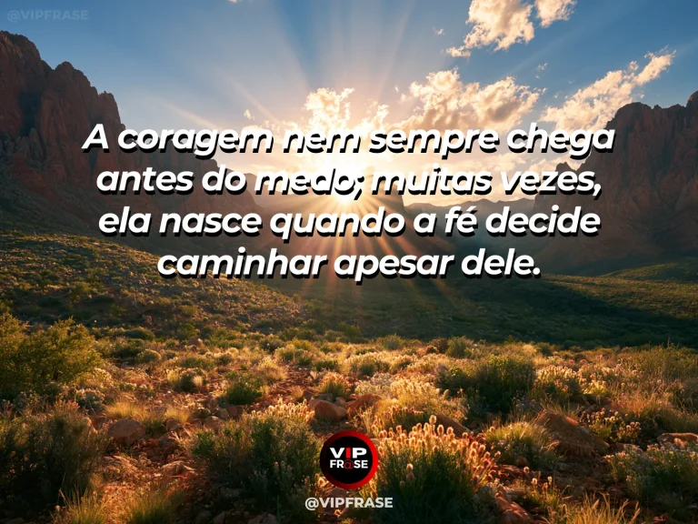 Frase de fé com passarela segura atravessando um cânion iluminado, com o outro lado banhado pelo sol.