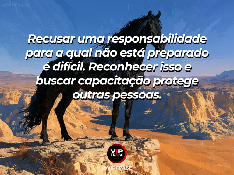 Mensagem de coragem sobre reconhecer falta de preparo e buscar capacitação, com uma corda de segurança cuidadosamente presa antes da subida.