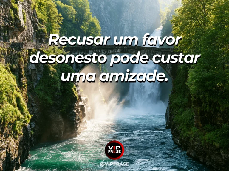 Mensagem de coragem sobre recusar favores desonestos apesar do custo afetivo, com uma pequena ponte de madeira recusa o atalho por um vale fértil.