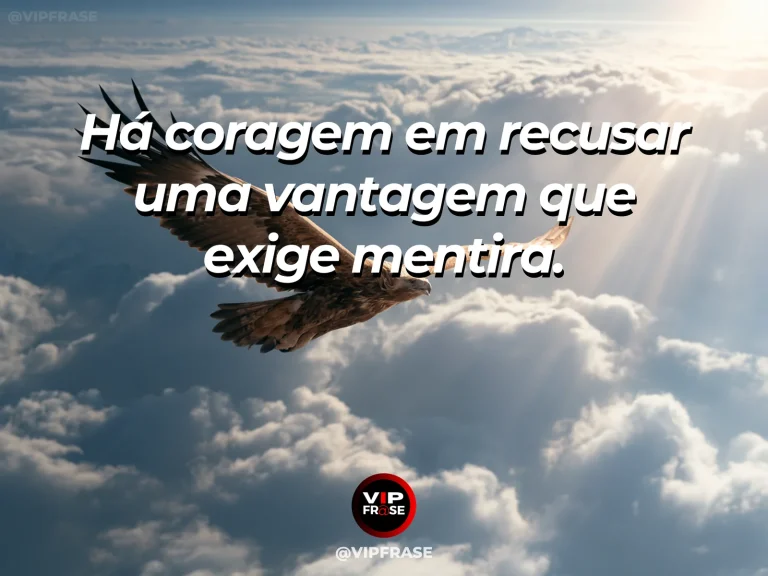Frase sobre coragem e renunciar à vantagem desonesta, com cena de a single eagle turns away from a perilous shortcut over a sweeping canyon.