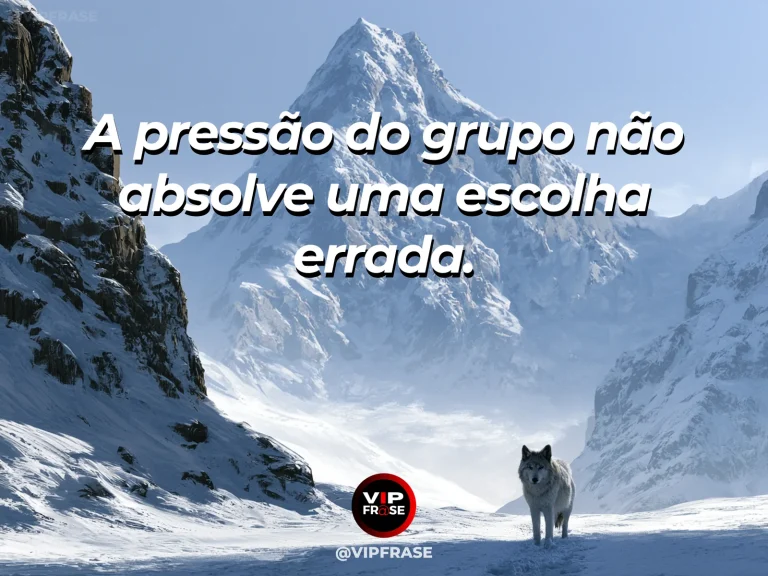Mensagem de coragem sobre não ceder à pressão de um grupo, com carneiros seguem a encosta, um permanece na trilha segura.