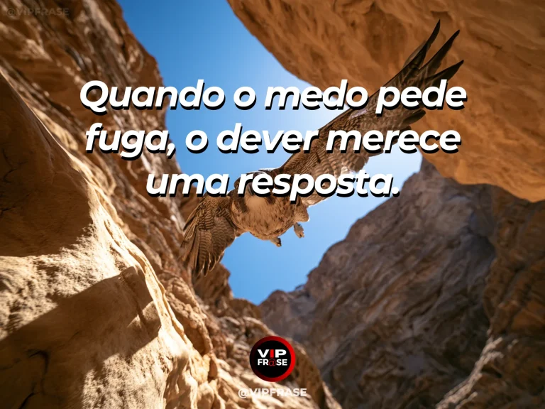 Mensagem de coragem para cumprir o dever, com águia observando o vale ao amanhecer.