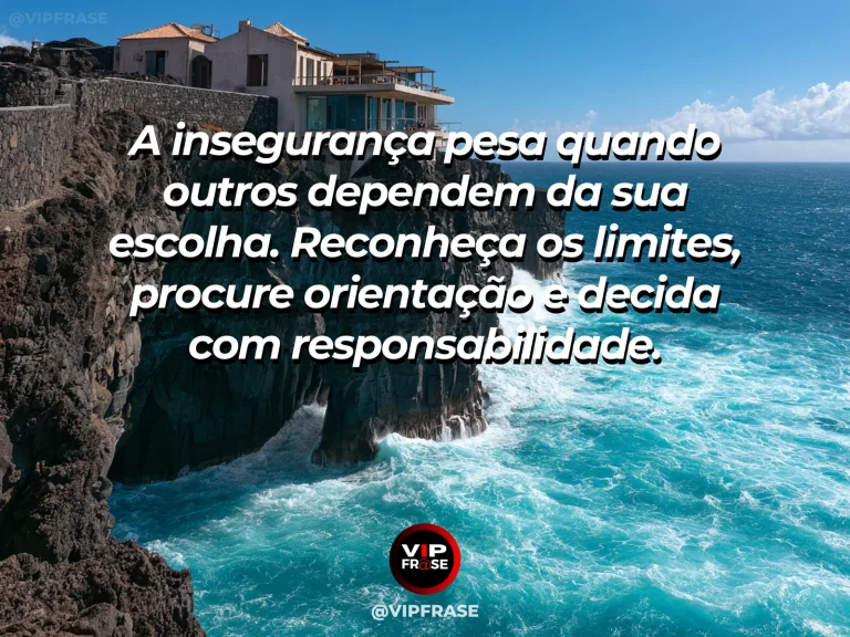 Mensagem sobre coragem para decidir por pessoas dependentes, com farol ilumina ilhas próximas protegendo embarcações.