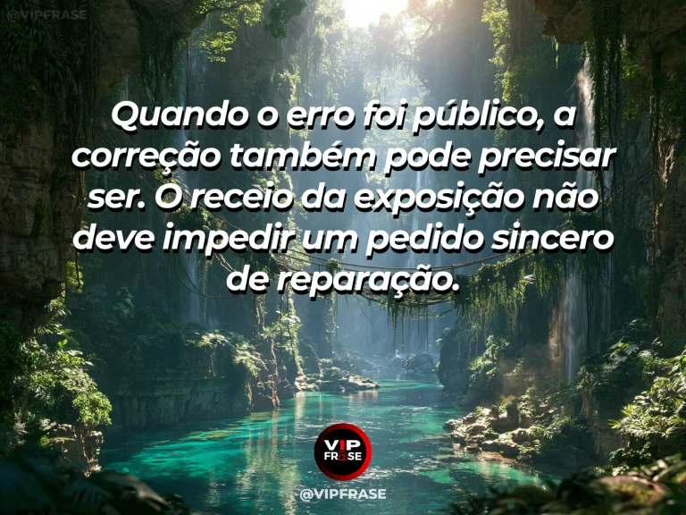 Mensagem sobre coragem para retratar-se publicamente, com dois caminhos ao lado de jardim protegido por cerca.