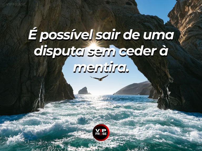 Mensagem de coragem sobre deixar disputas sem renunciar à verdade, com arco de pedra marca a saída pacífica de um cânion.