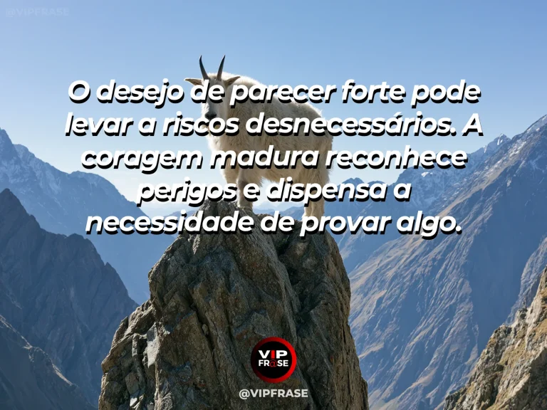 Mensagem de coragem sem exibicionismo, com íbex em terreno montanhoso seguro.