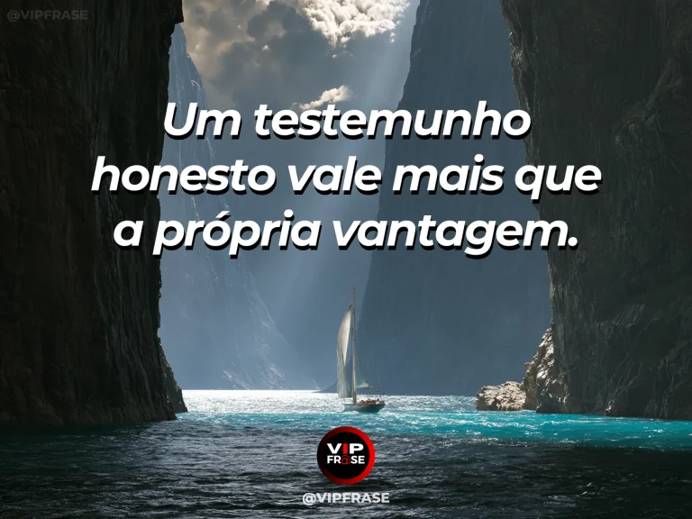 Mensagem de coragem sobre testemunhar com honestidade sob risco pessoal, com um lago cristalino reflete fielmente altas montanhas.