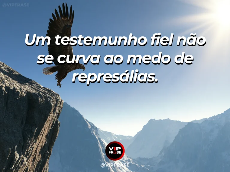 Arte com frase de coragem sobre verdade diante das represálias, em cenário de perched on a towering cliff above an approaching storm.