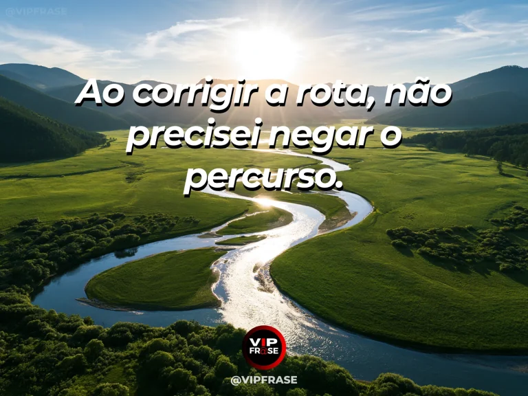 Mensagem de recomeço sobre ajustar o rumo respeitando a experiência anterior, em duas trilhas convergentes em colinas cobertas de flores.