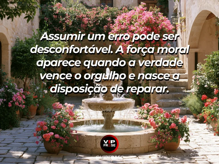 Mensagem de força sobre corrigir o rumo exige firmeza, com muralha histórica reconstruída com blocos de pedra.