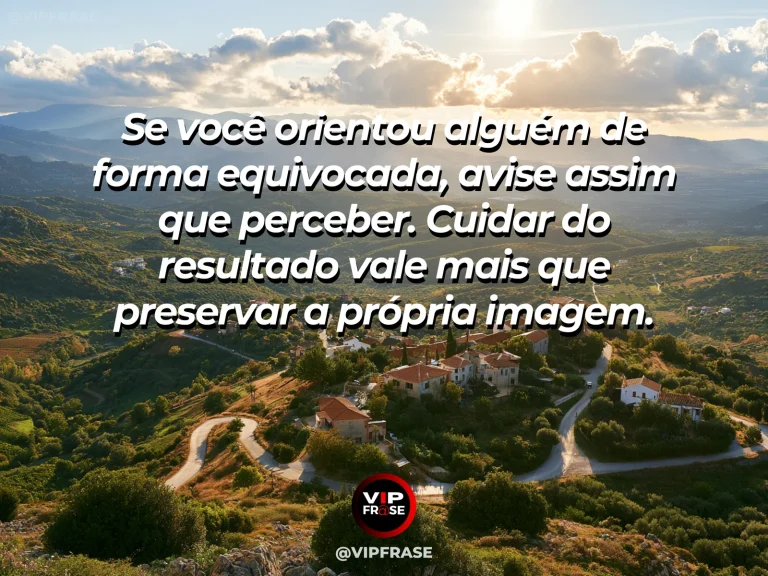 Frase de sabedoria sobre corrigir orientações equivocadas, com bússola e caderno sem escrita reposicionados em mesa luminosa.