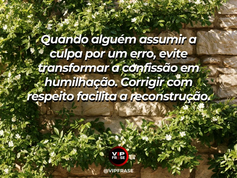 Mensagem de sabedoria sobre corrigir sem humilhar, com mãos ausentes jardim reparado com estaca discreta.