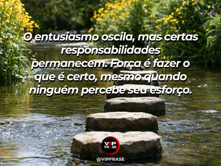 Mensagem de força sobre cumprir o dever quando o ânimo falta, com ponte elevada e firme entre picos de granito.