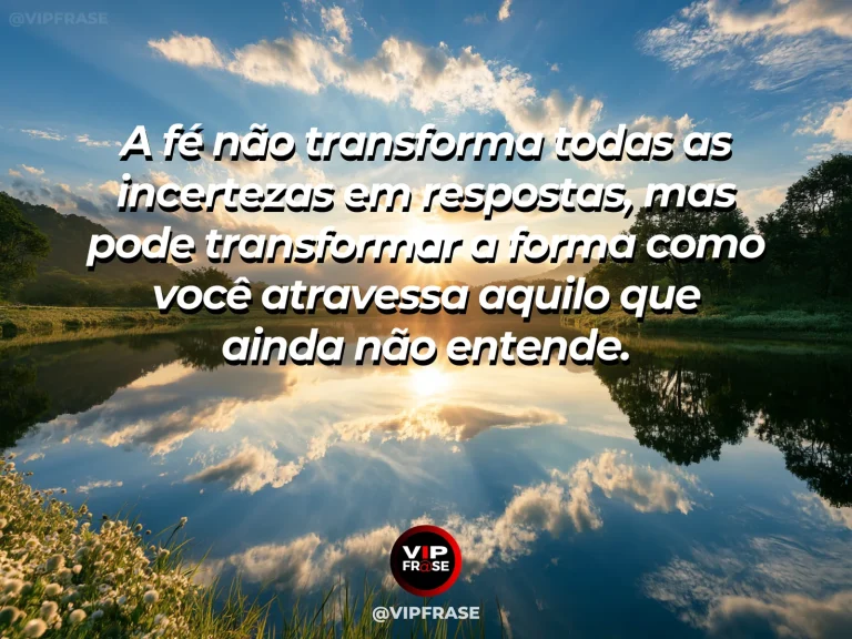 Frase de fé com delta de rio visto do alto, com vários caminhos de água seguindo para horizonte luminoso.