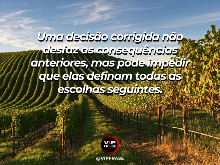 Frase sobre recomeço e decisões corrigidas e novas possibilidades, em cena de dois canteiros de jardim, um preservado e outro refeito, com luz de sol.