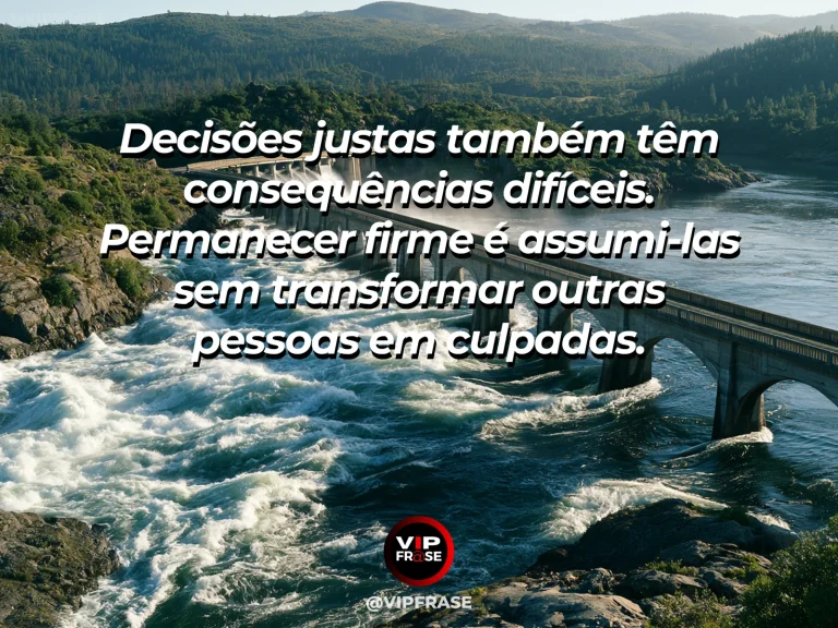 Mensagem de força sobre depois de uma escolha difícil, com ponte de pedra sobre rio em desfiladeiro montanhoso.
