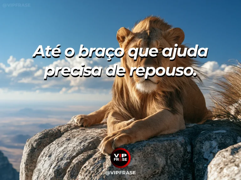 Frase de força sobre descansar para servir, com águia dourada pousada em rochedo ao nascer do sol, com asas recolhidas.