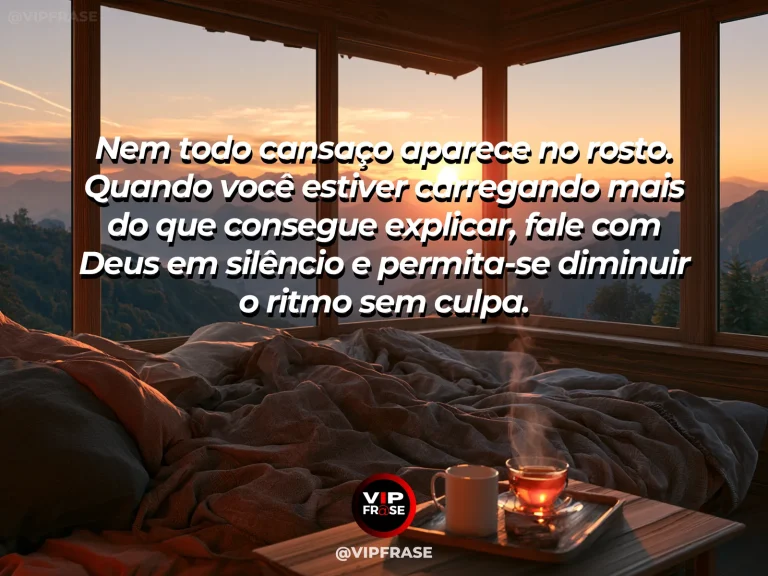 Mensagem sobre Deus com quarto sereno com luz suave e vista para natureza.