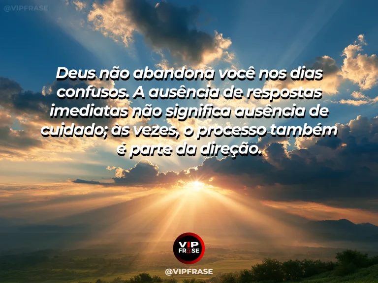 Mensagem sobre o cuidado de Deus em dias confusos, com neblina se abrindo sobre um vale.