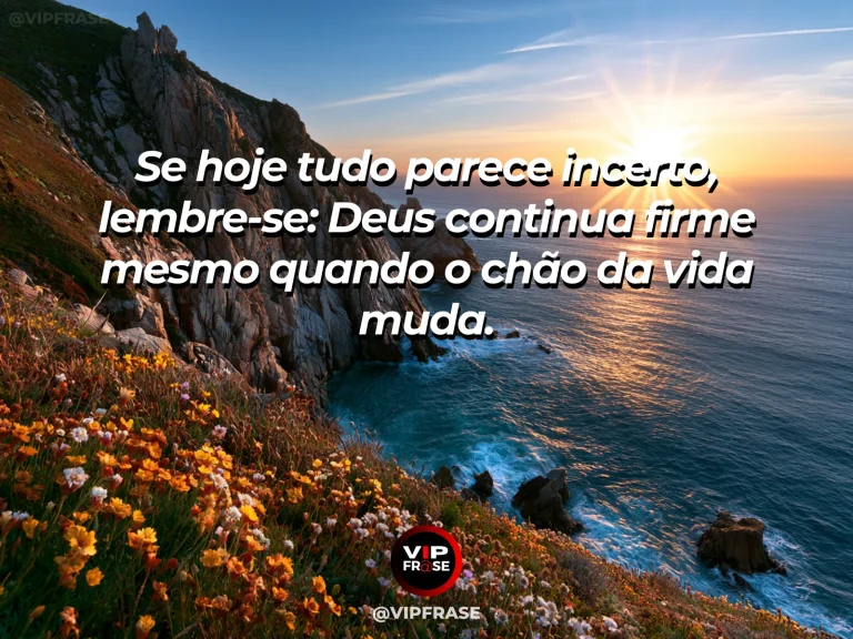 Arte sobre deus permanece quando tudo muda, com farol firme sobre penhasco com céu se abrindo sobre o mar.