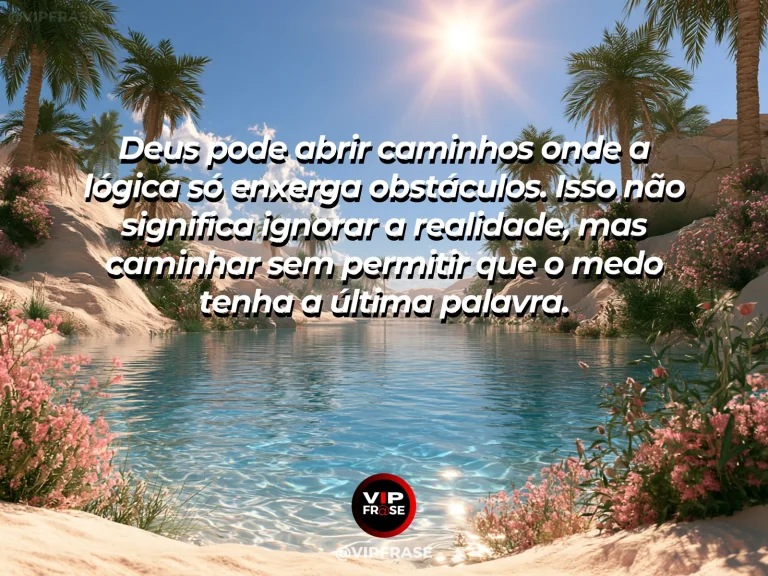 Mensagem de coragem com Deus, com passagem entre cânions iluminada ao fundo.