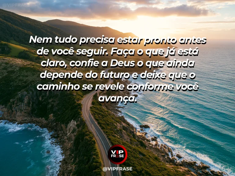 Mensagem sobre Deus com estrada panorâmica começando em primeiro plano e sumindo no horizonte.