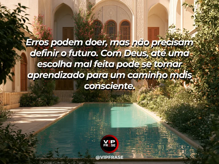 Mensagem sobre Deus transformar erros em aprendizado com cerâmica restaurada.