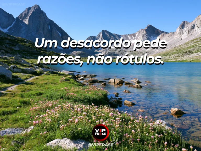 Frase de sabedoria sobre discordância com argumentos, com duas trilhas floridas que se encontram em jardim claro.