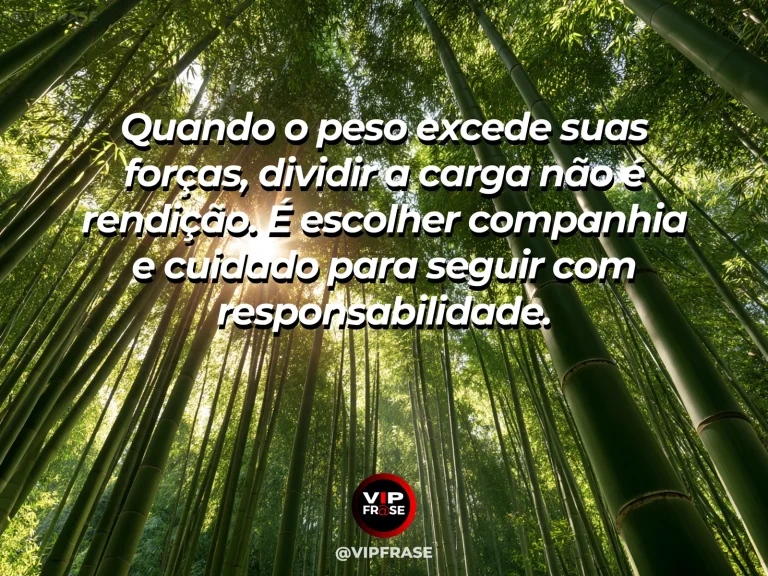 Mensagem de força sobre dividir o peso sem abandonar o caminho, com carvalhos antigos com raízes entrelaçadas na encosta.