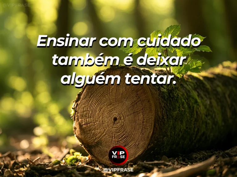 Frase de sabedoria sobre ensino com autonomia, com pequenas mudas em vasos de barro de diferentes tamanhos.