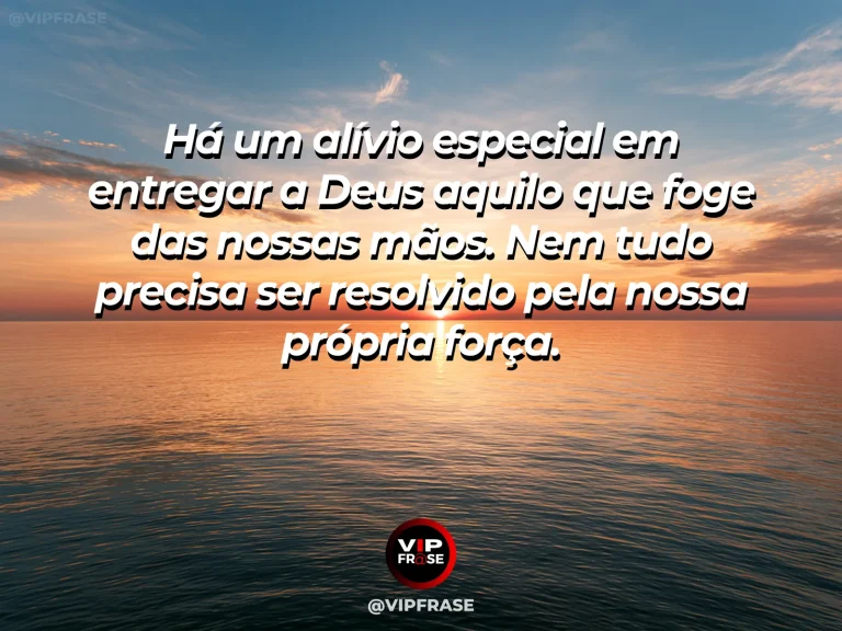 Mensagem sobre entregar preocupações a Deus com riacho cristalino.