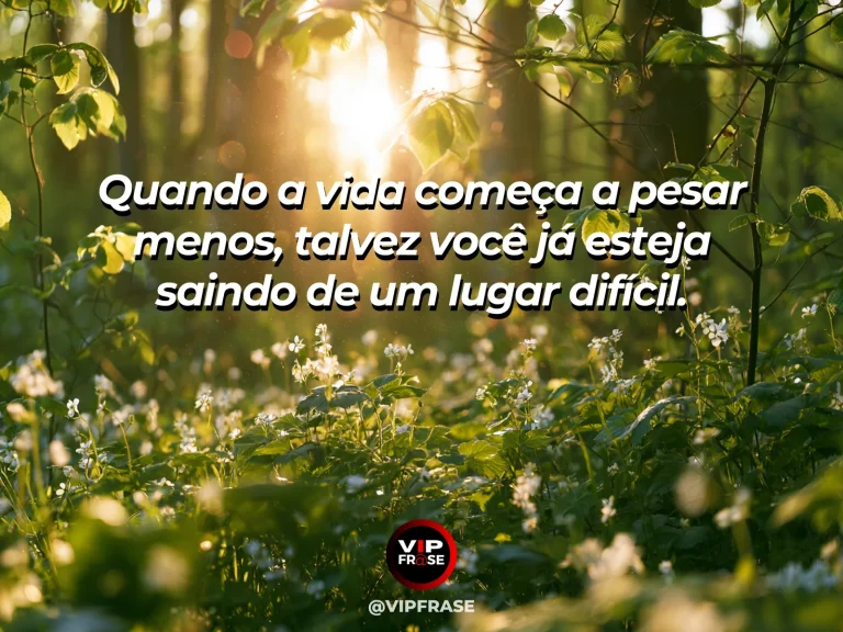 Frase de esperança com jardim ensolarado surgindo depois de uma manhã de neblina.