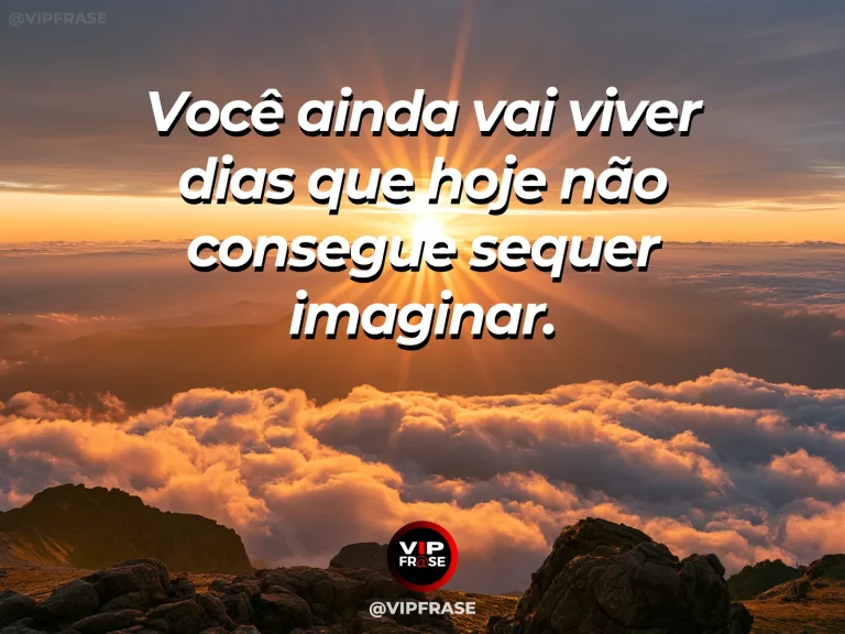 Frase de esperança com horizonte espetacular visto acima das nuvens ao nascer do sol.