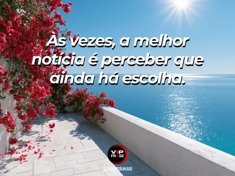 Frase de esperança com bifurcação clara entre dois caminhos floridos.